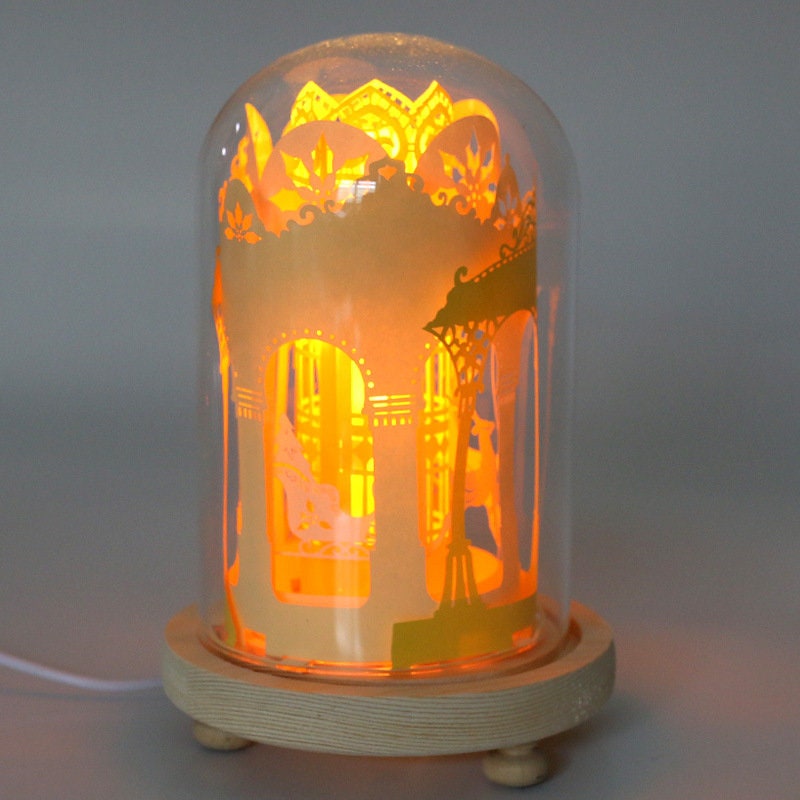 Led Night Light Festoon Diy Paper Craft 3D Laser Cut Paper Printing Lamp  Ball Fancy Lighting Wall Art Original Gift Decoration