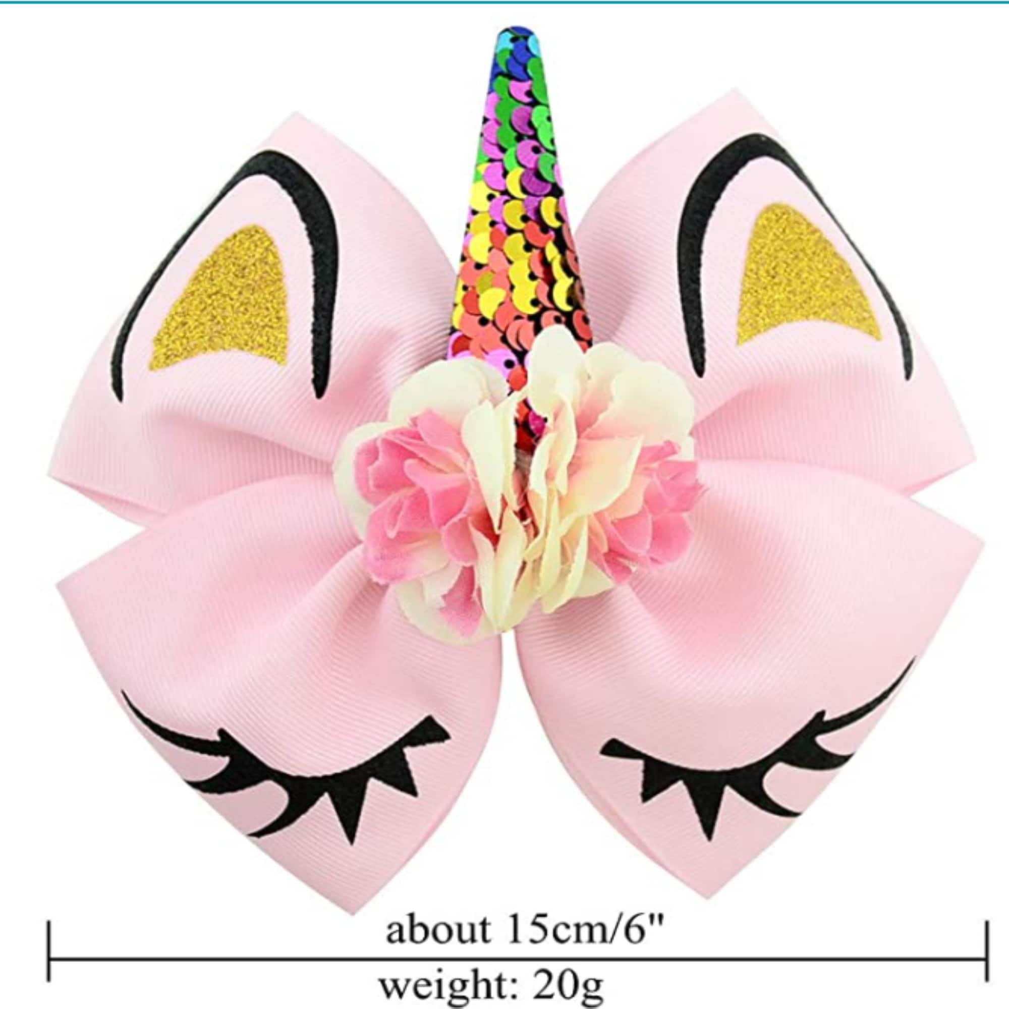 Big Pink Glitter Unicorn Hair Clips Etsy