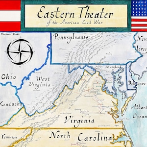 Carte du théâtre oriental de la guerre de Sécession
