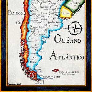アルゼンチン地図; 南米; パタゴニア