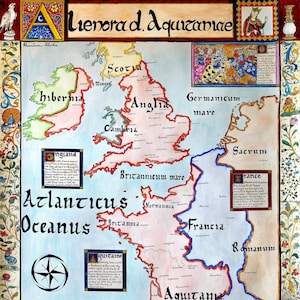 Eleonora van Aquitanië, Alienora ducissa Aquitaniae; Kaart van het Anjou-rijk