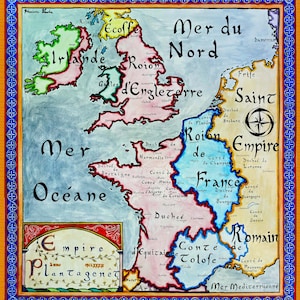 Mapa del Imperio Angevino; Imperio Plantagenêt 1189