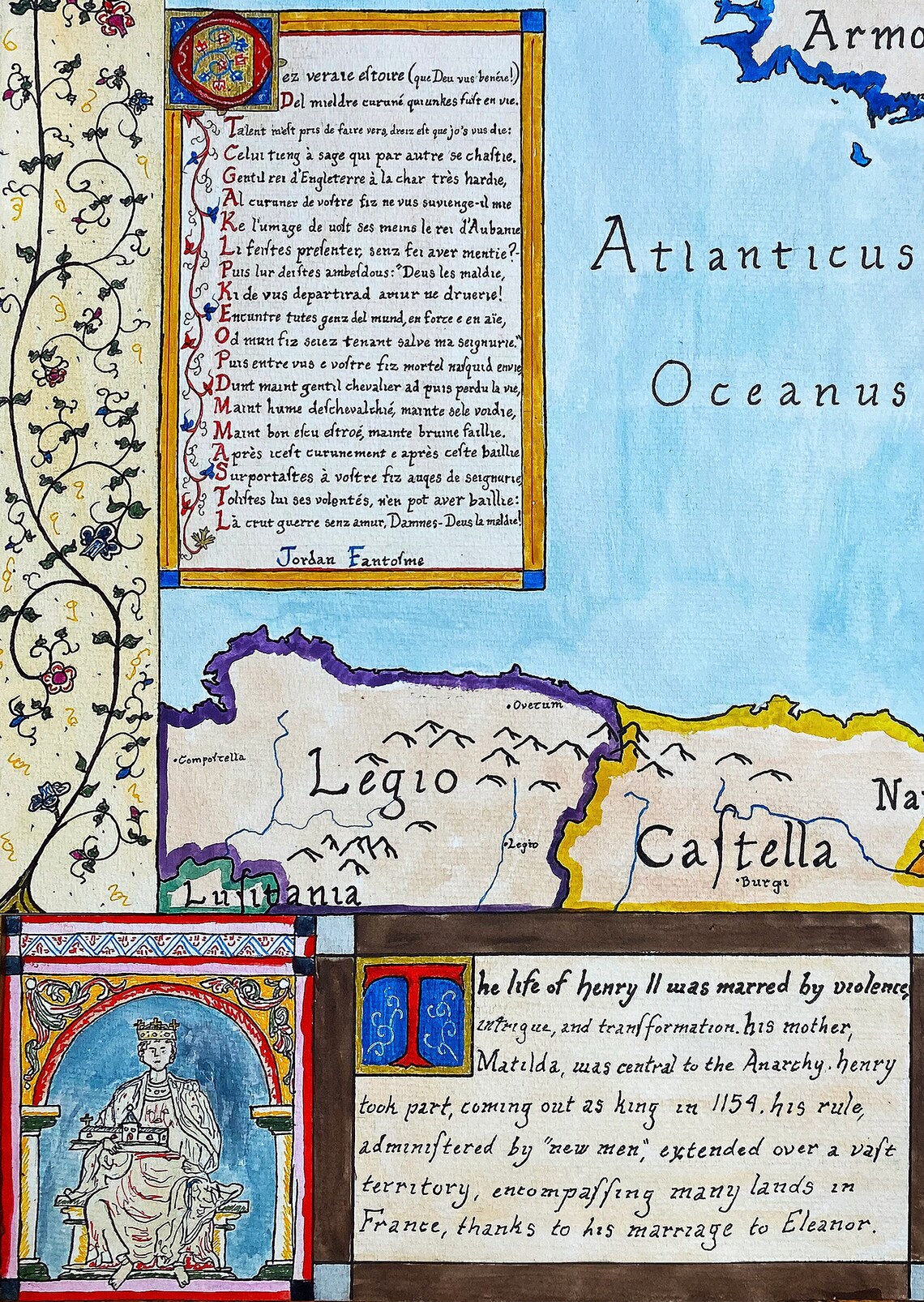 Henry II Map Angevin Empire Medieval Western Europe Map Etsy