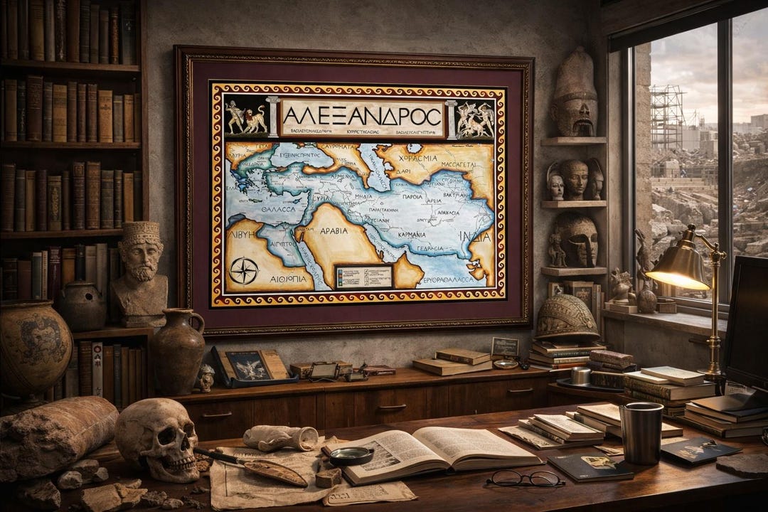 Alexander the Empire Map 323 BC – Ancient Greek Hellenistic World Print ...