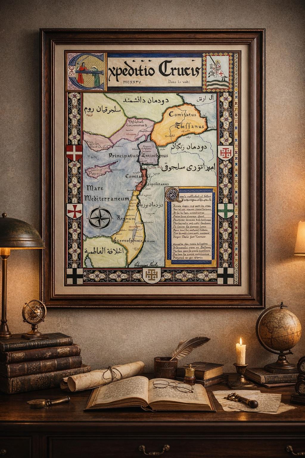 十字軍地図; 第1回十字軍; エルサレム王国 - Etsy 日本