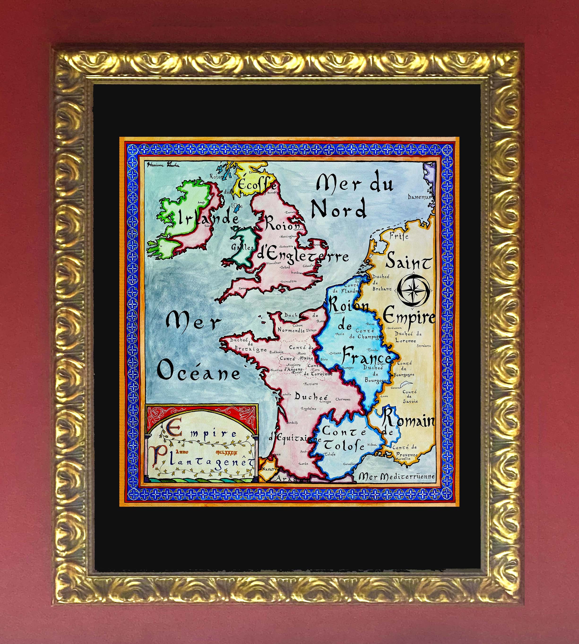 Angevin Empire Map; Empire Plantagenêt 1189 - Etsy