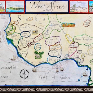 Carte de l'Afrique de l'Ouest vers 1660