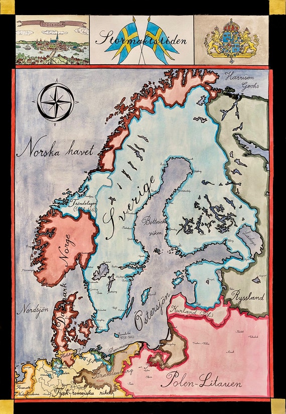 1614年 S. Munster 古地図 スウェーデンの古地図 1614年 S. Munster 古地図 スウェーデンの古地図 - メルカリ