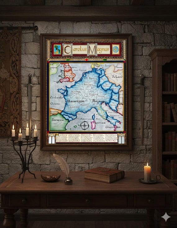 Carolingian Empire Map; Charlemagne Map - Etsy