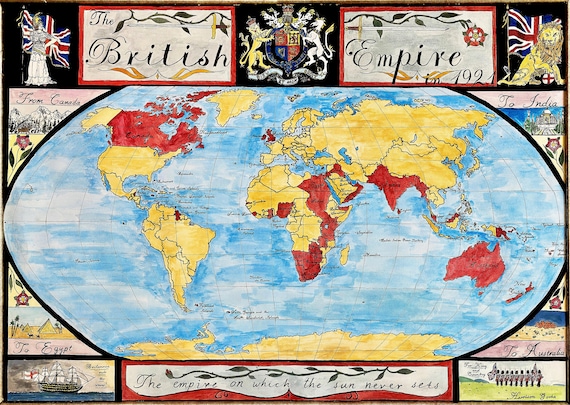 Map of the British Empire 1921 - Etsy Canada