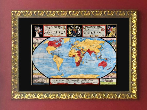 Map of the British Empire 1921 - Etsy