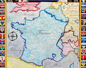 フランス　世界地図 珍しい 17 世紀初頭のフランスの世界地図、カリフォルニアを島