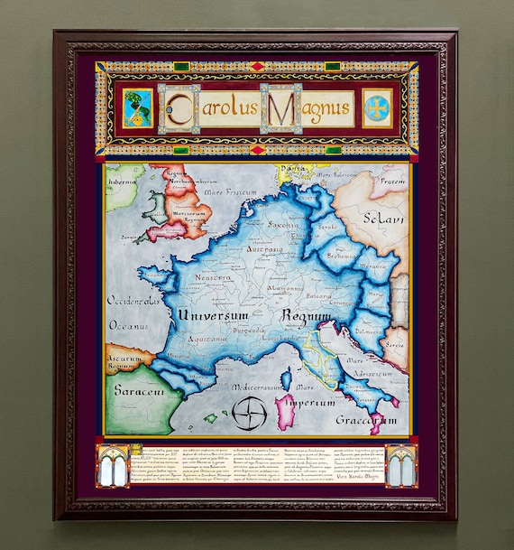 Carolingian Empire Map; Charlemagne Map - Etsy
