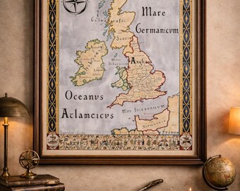 ノルマン朝イングランド 1066年; ウィリアム征服王地図 - Etsy 日本