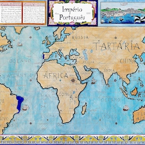 Portugese Rijk 1580; Historische kaart van Portugal