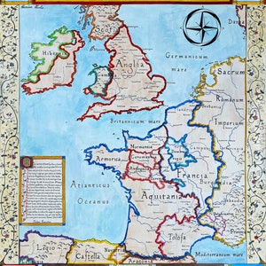 Heinrich II Karte; Angevin Empire; Mittelalterliche Landkarte Westeuropa