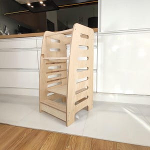 Children Learning Tower  birch wood, gift for kids, girt for girl, gift for boy, 4-Step Montessori Kitchen Helper 100% wood, handmade