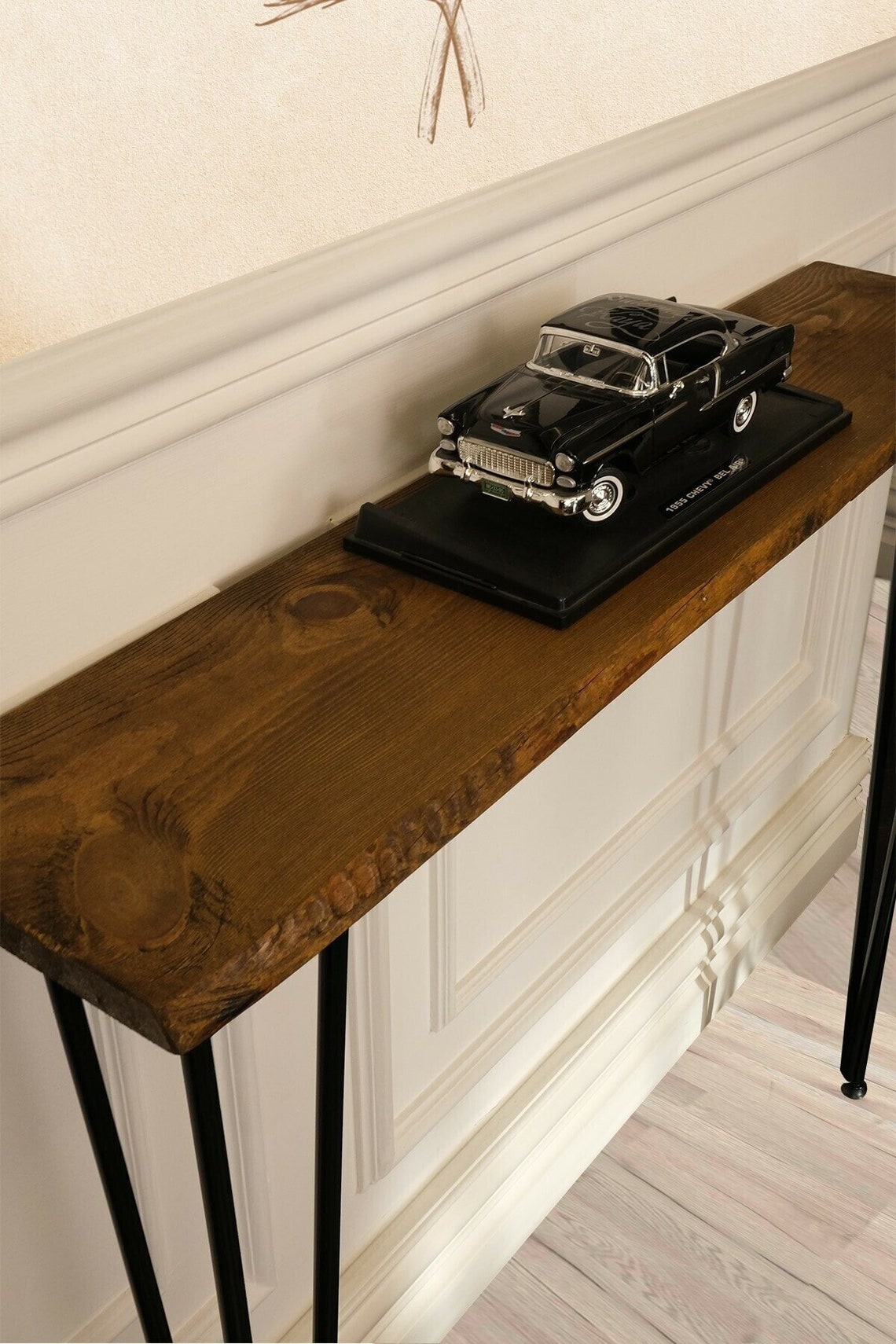 Rustikaler Konsolentisch aus Naturholz schmaler Flurtisch | Etsy