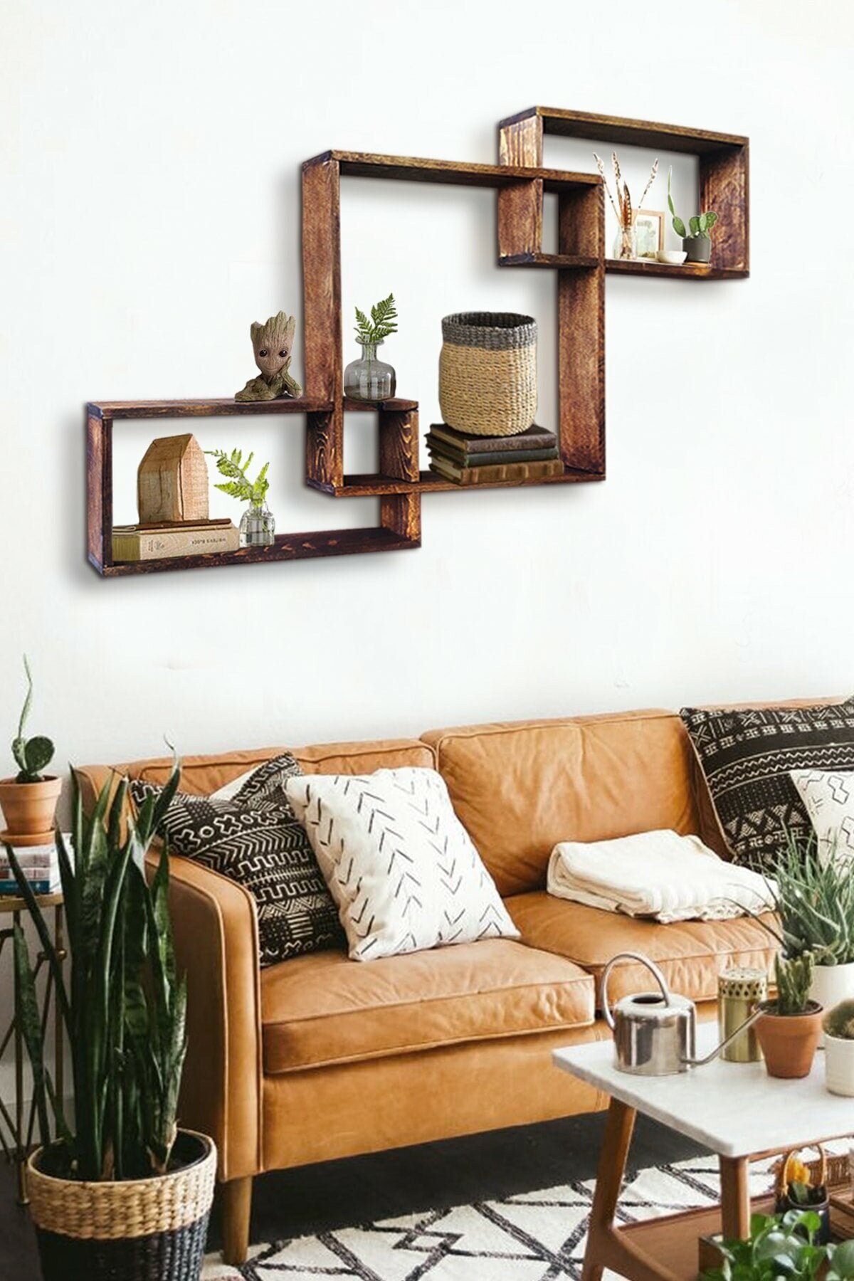 Wanddeko Holz Wandregal Wandregal Regale HolzWabenregal | Etsy