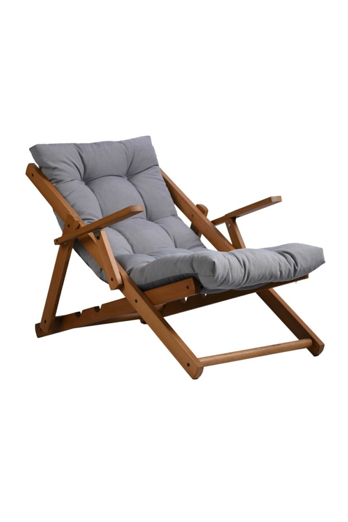Holzstuhl Klapp-Chaise Lounge grau gepolsterter Fernsehstuhl | Etsy
