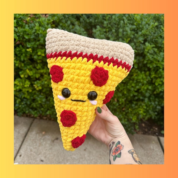 Made to Order Pizza Slice Plushie | Amigurumi Pizza Slice Plush Toy | Handmade Crochet Pizza
