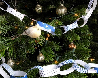 Printable blue and white paperchains for every celebration