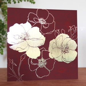 Cartão de flores de rosa selvagem - envie com uma mensagem de amor, feliz aniversário, obrigado ou parabéns