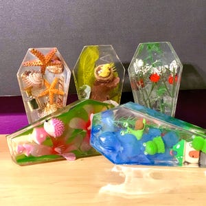 Fairy Houses in Resin Coffin
