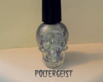 Poltergeist Silver Sparkle Claw Polish - Coffin Case