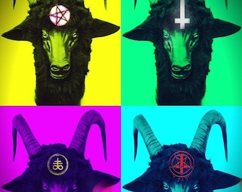 Satanic goat trippy art