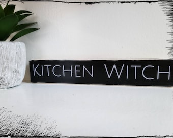 Kitchen witch wood sign