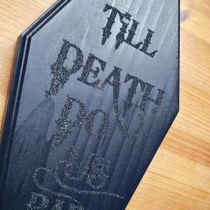 Hasta la muerte decoración de pared de ataúd blanco