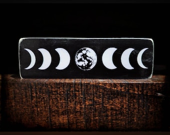 Moon phases box sign