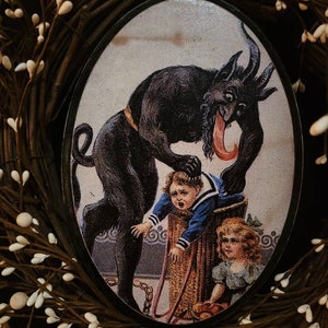 Krampus wood wall plaque