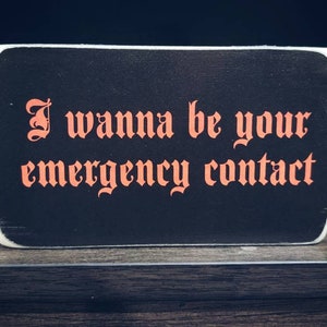 Je veux être votre panneau de bloc de bois de contact d’urgence