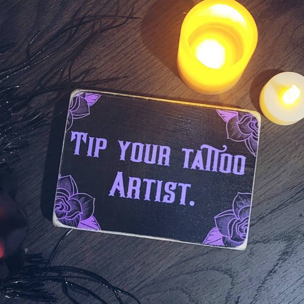 Tipp deine Tattoo Künstler Box Schild