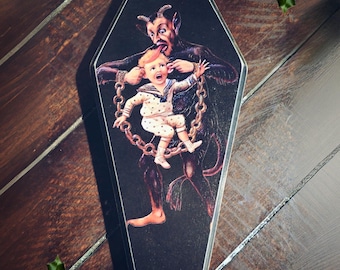 krampus coffin plaque