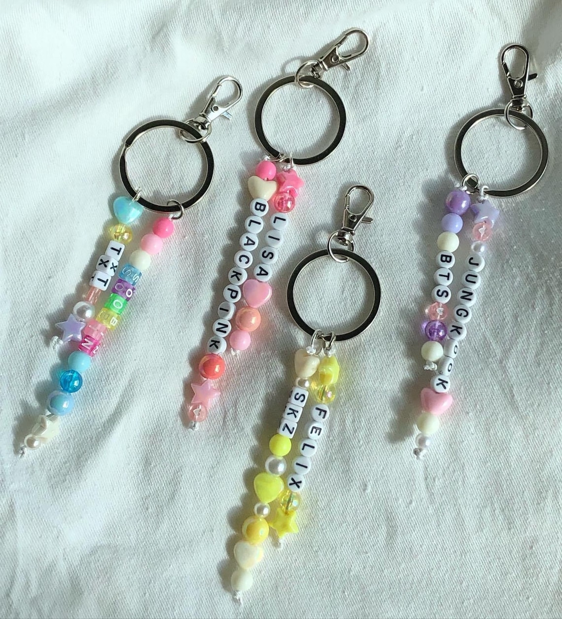Kpop Keychains/ beads keychains/ beaded keychains/ kpop merch/ Etsy