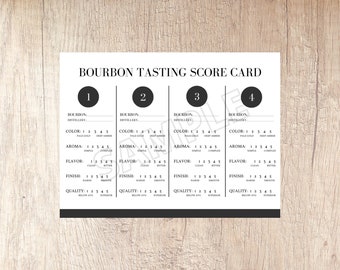 Bourbon Tasting Card | Instant Download | Printable: PDF Format
