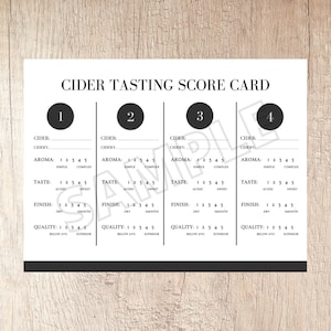 Carte de pointage de dégustation de cidre | Téléchargement instantané | Format PDF imprimable