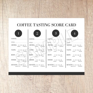 Tarjeta de cata de café / Descarga instantánea / Imprimible: formato PDF