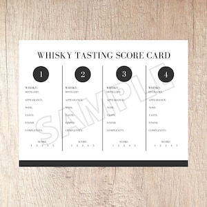 Carte de pointage de dégustation de whisky | Téléchargement instantané | Imprimable (format PDF)