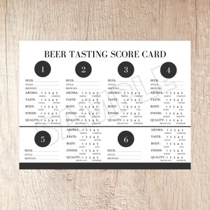 Cartão de pontuação da degustação de cerveja | Download instantâneo | Para impressão: formato PDF