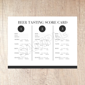 Cartão de pontuação da degustação de cerveja | Download instantâneo | Para impressão: formato PDF