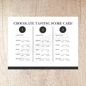 Scheda punteggio degustazione cioccolato / Download istantaneo / Stampabile: formato PDF