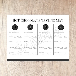 Carte de pointage de dégustation de chocolat chaud | Téléchargement instantané | Imprimable : format PDF