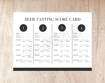 Beer Tasting Score Card - Get Now, Print Anytime: PDF Style