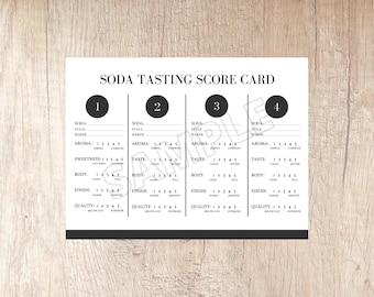 Tarjeta de Degustación de Refrescos / Descarga Instantánea / Imprimible: Formato PDF