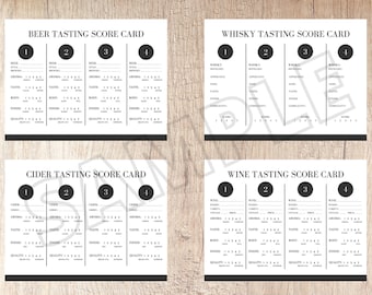 Tasting Party Score Card Bundle | Instant Download | Printable (PDF Format)