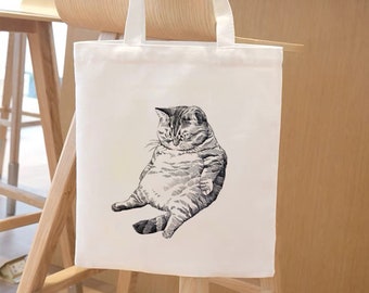 Canvas Shopping Tote Bag Turkish Van Cat Head Silhouette Turkish Van Cat Beach Bags for Women
